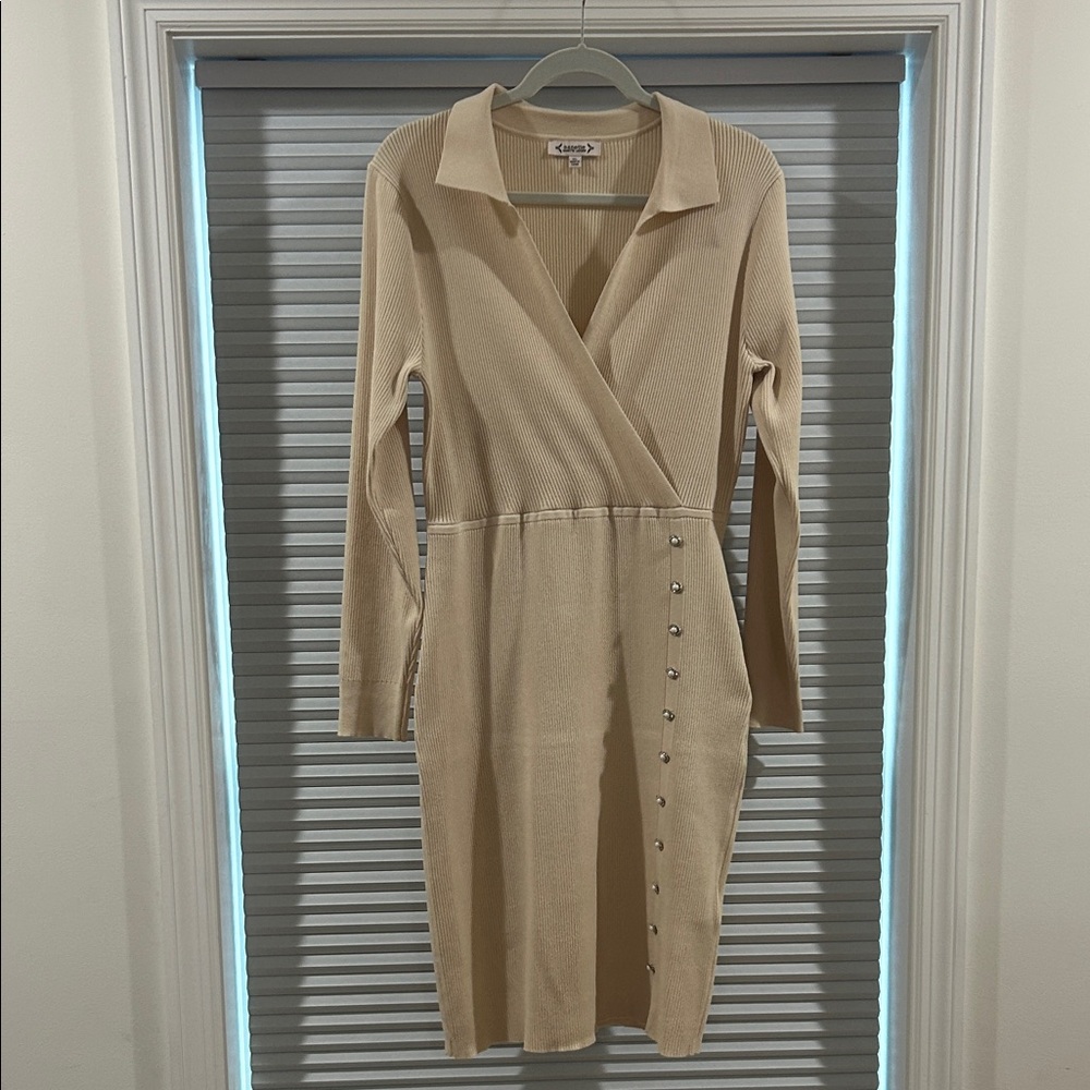 Nanette Lepore Beige Long Sleeve Dress